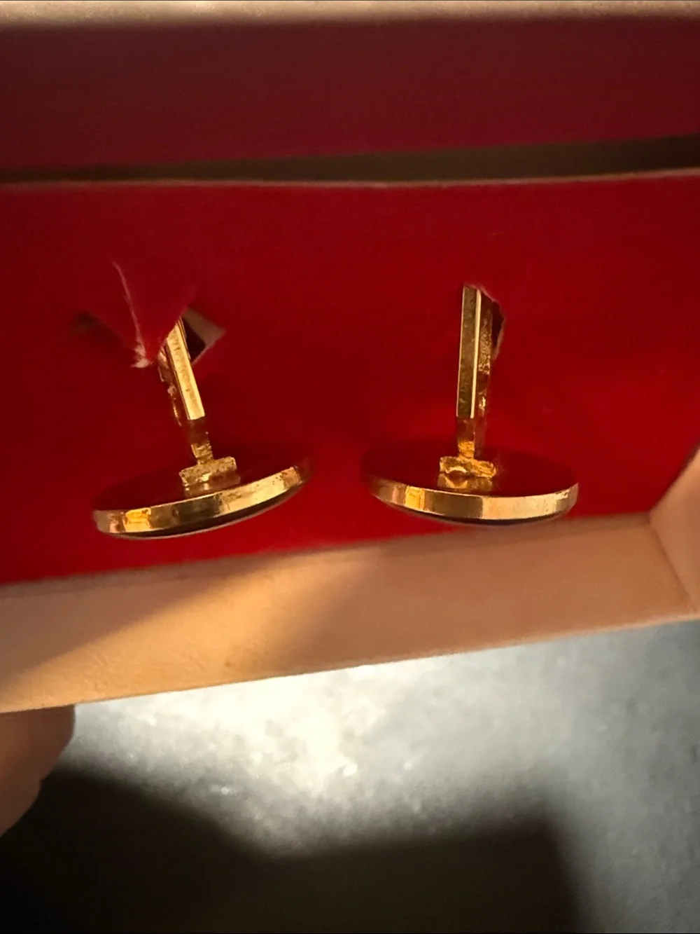 Vintage Celebrity Cruise Line Gold-tone Round Enamel Cufflinks with logo